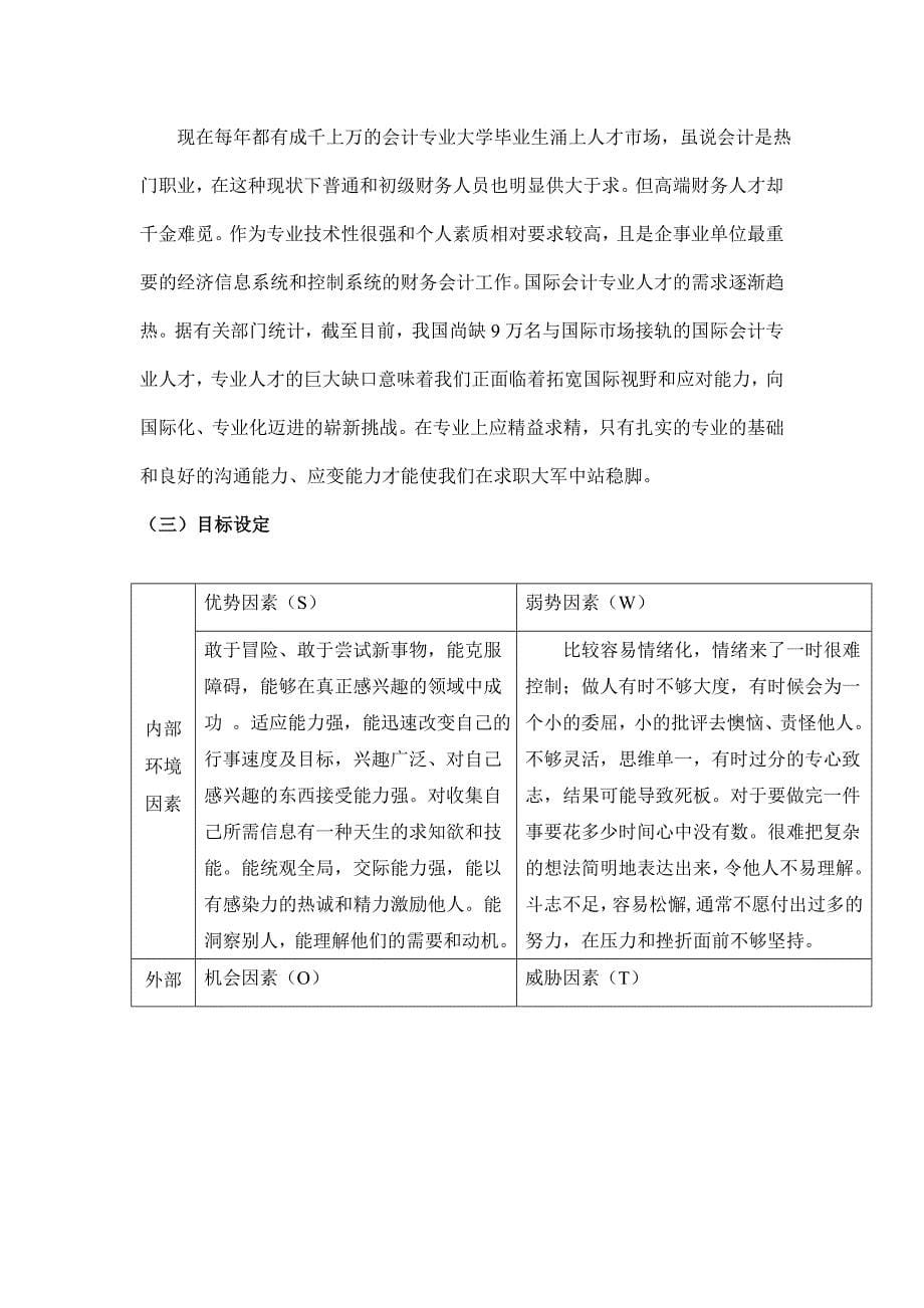 会计专业—职业生涯规划书_第5页