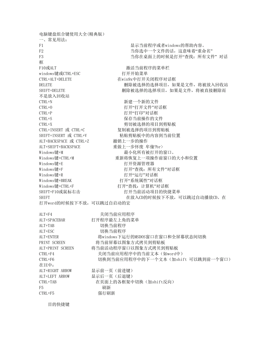 电脑键盘组合键使用大全_第1页