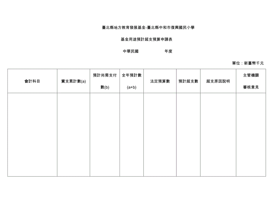 台北县地方教育发展基金台北县中和市复兴国民小学_第1页