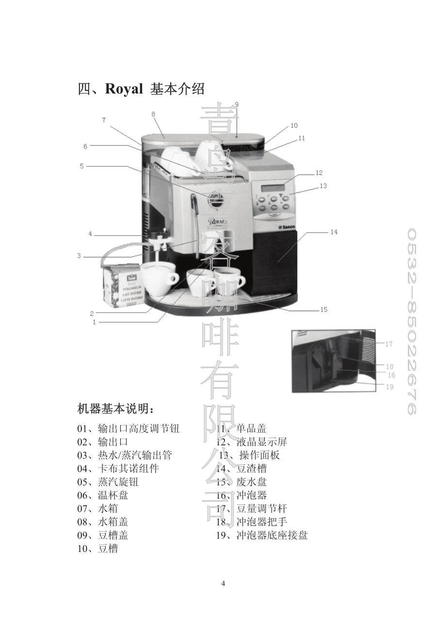 SAECO皇家型咖啡机使用说明书_第5页