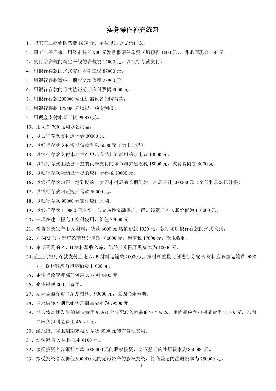 电算化实务操作会计分录55_第1页