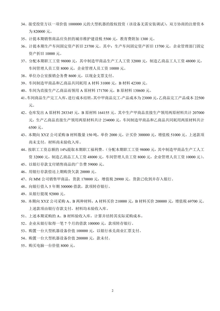 电算化实务操作会计分录55_第2页