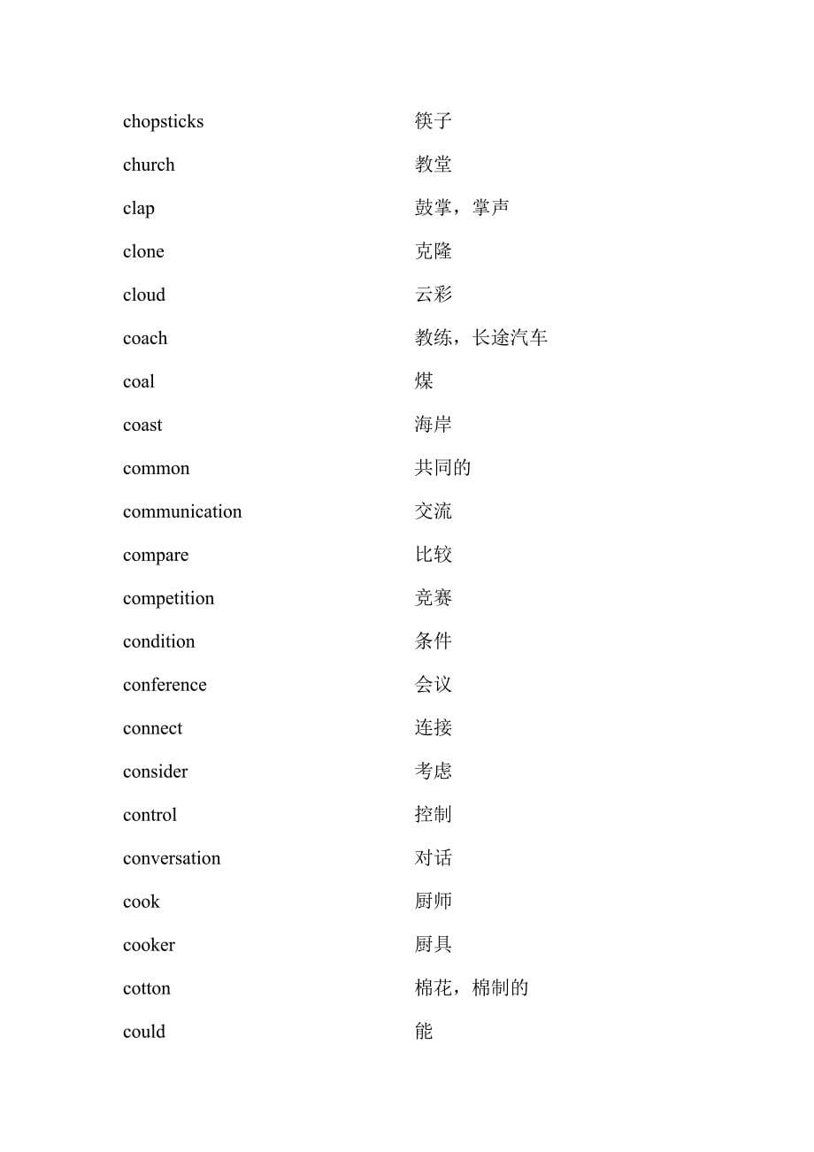 2011年中考词汇单词短语必备(中英互译_第5页
