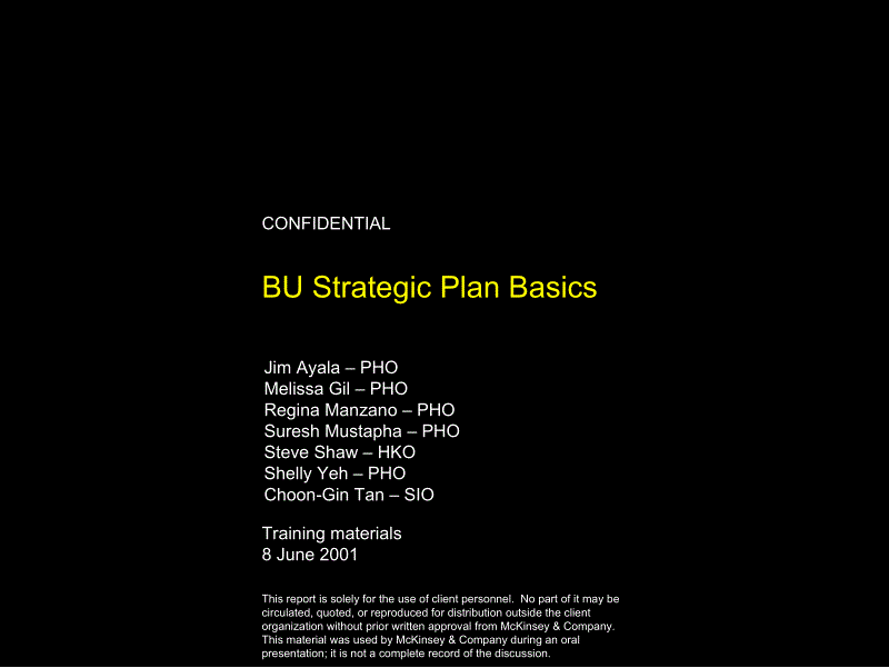 【管理课件】BU STRATEGIC PLAN BASICS（英文）_第1页