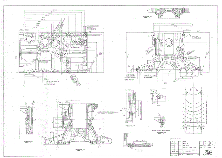 缸体图纸-DRAWING CYLINDER BLOCK Tiba Machining_第4页