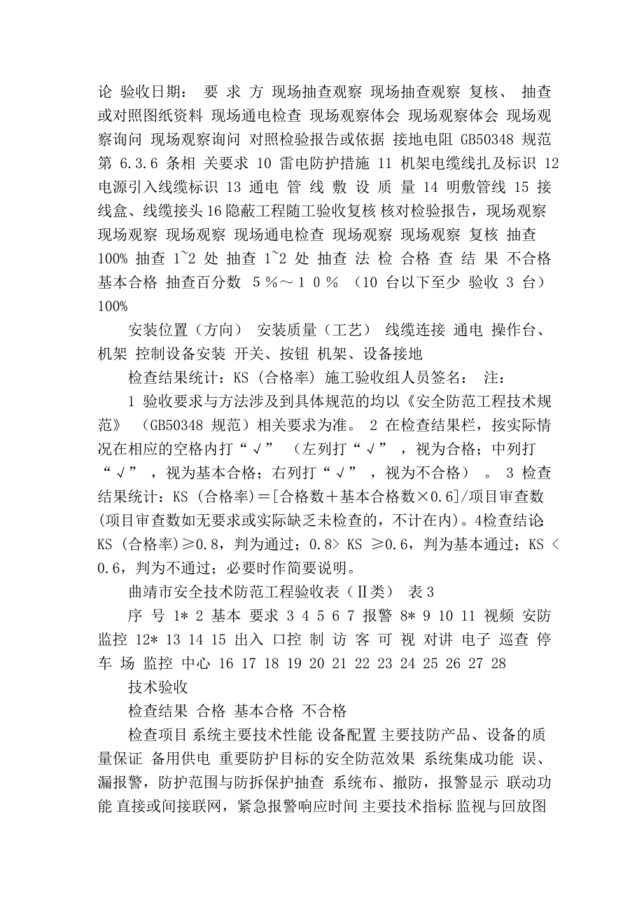 曲靖市安全技术防范工程验收表_第2页