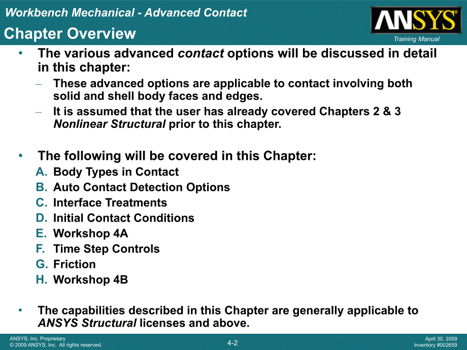 ANSYS12.0官方培训教程 Nonlinear Chapter4 Advanced Contact_第2页