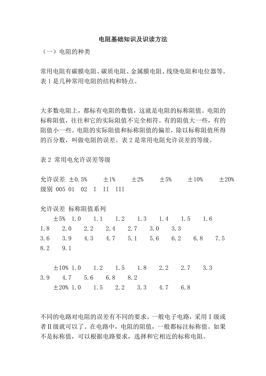 电阻基础知识及识读方法_第1页