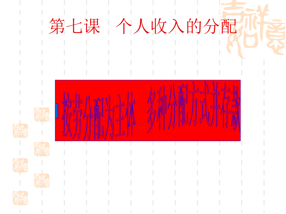 高一政治课件：7.1按劳分配为主体多种分配方式并存_第1页