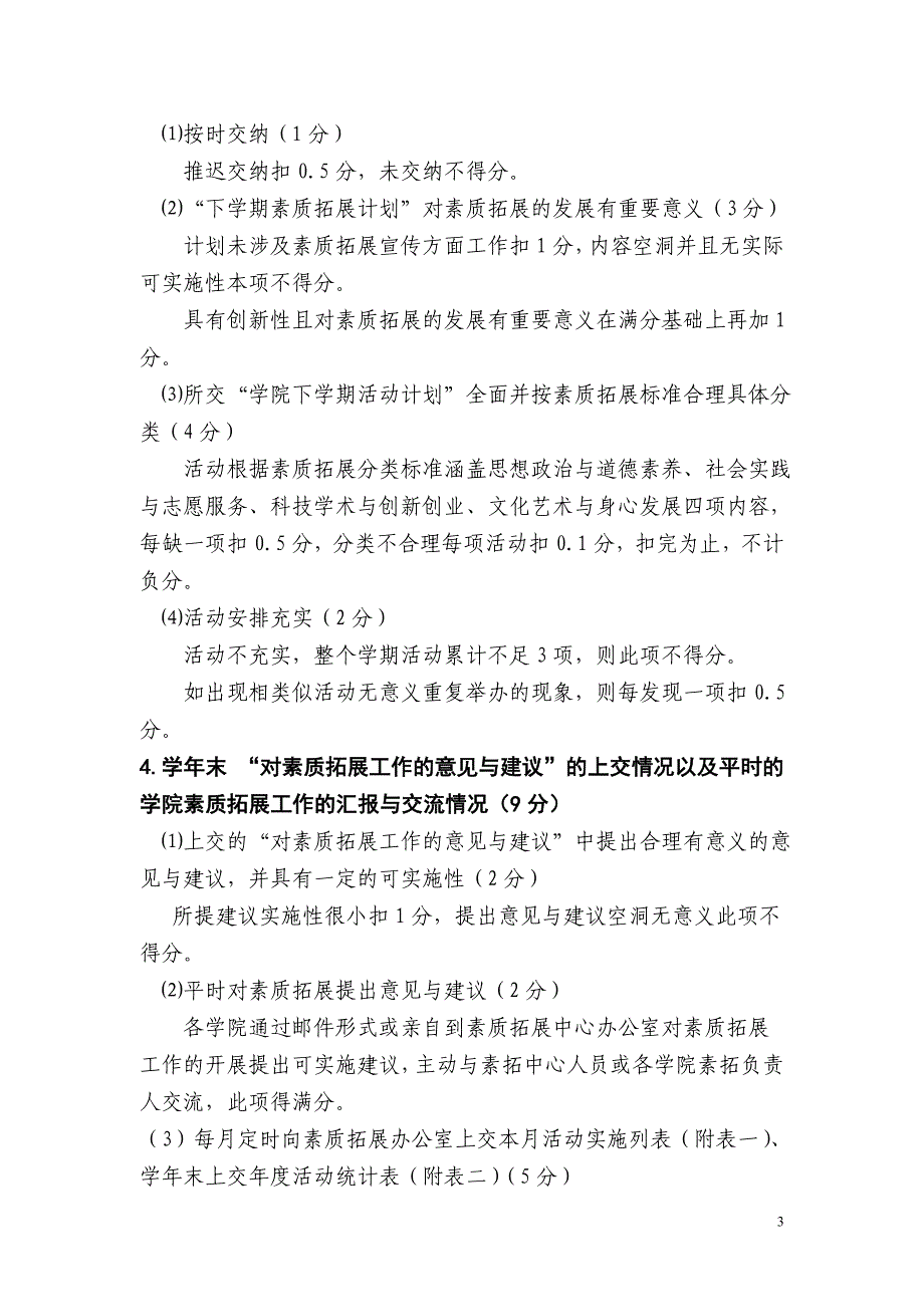 素质拓展优秀集体评比规范(试行)_第3页