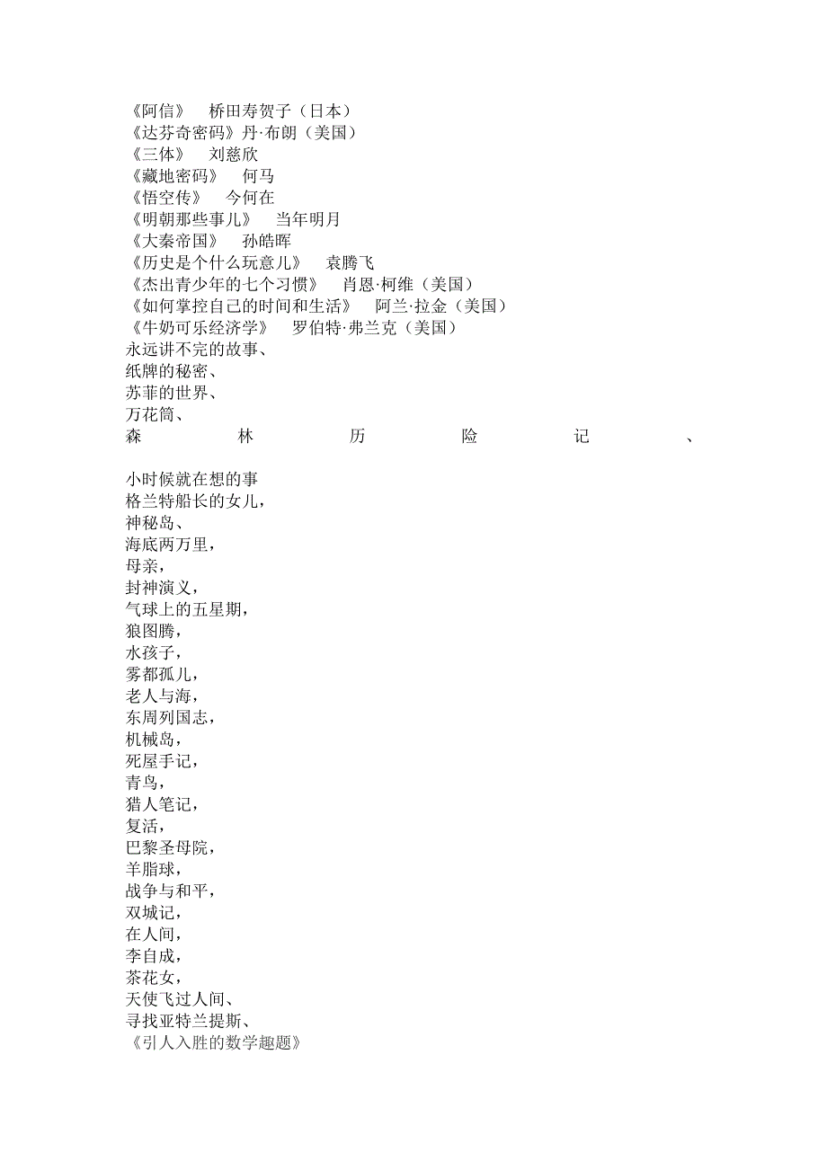 自选阅读书目名称单_第4页