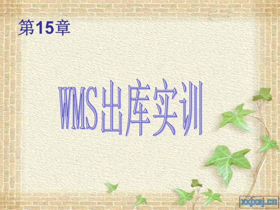 仓储与配送管理实训教程 15 WMS出库实训_第1页