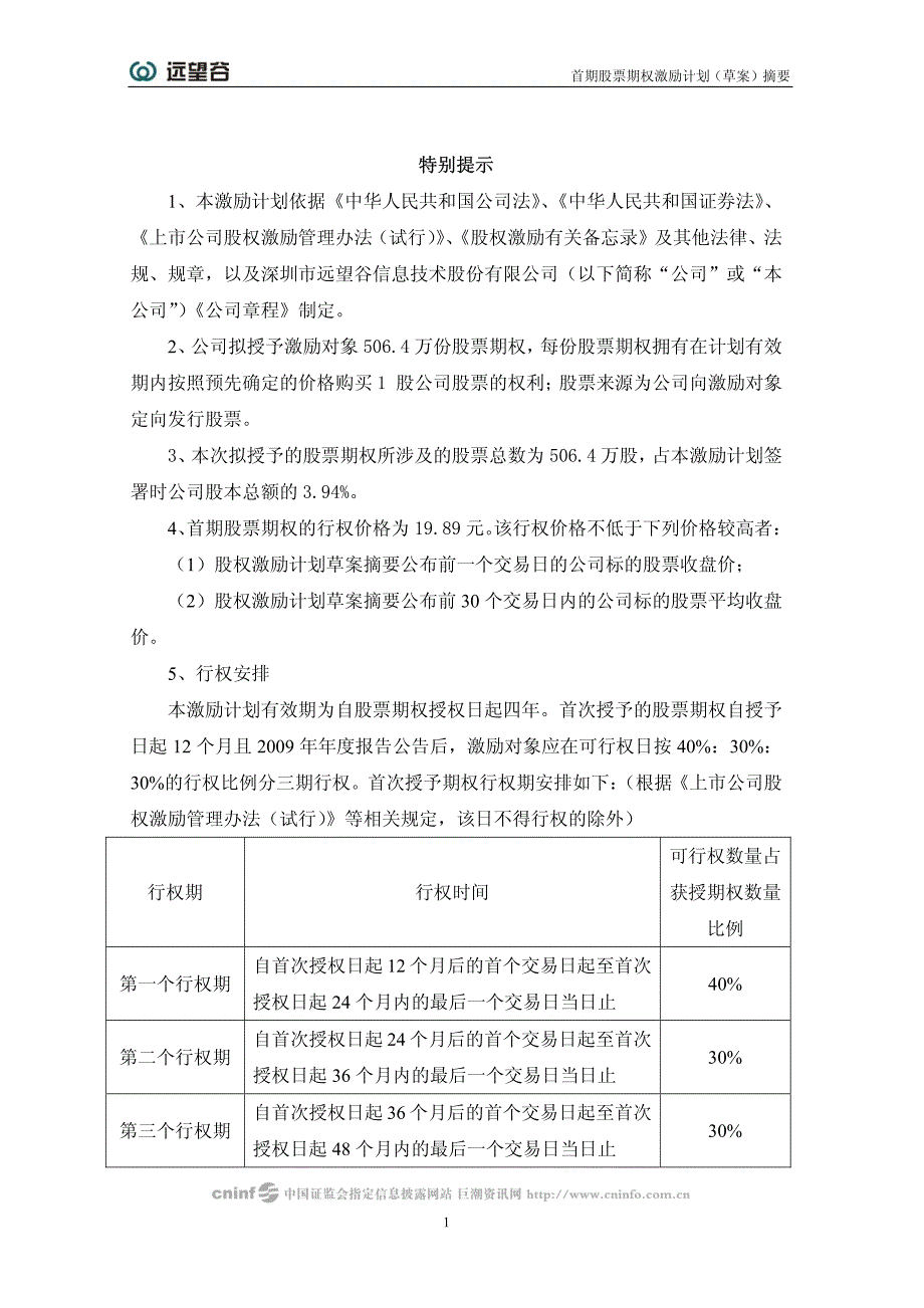 首期股票期权激励计划(草案)摘要_第2页