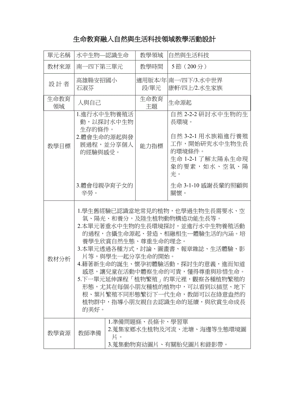 水中生物—认识生命_第1页