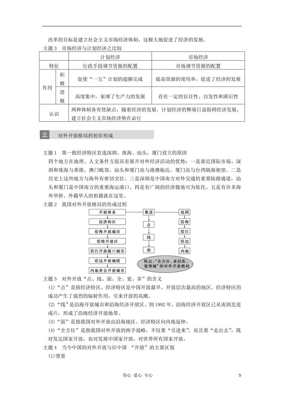 讲从计划经济到市场经济及对外开放格局的初步形成学案 新人教版必修2_第5页