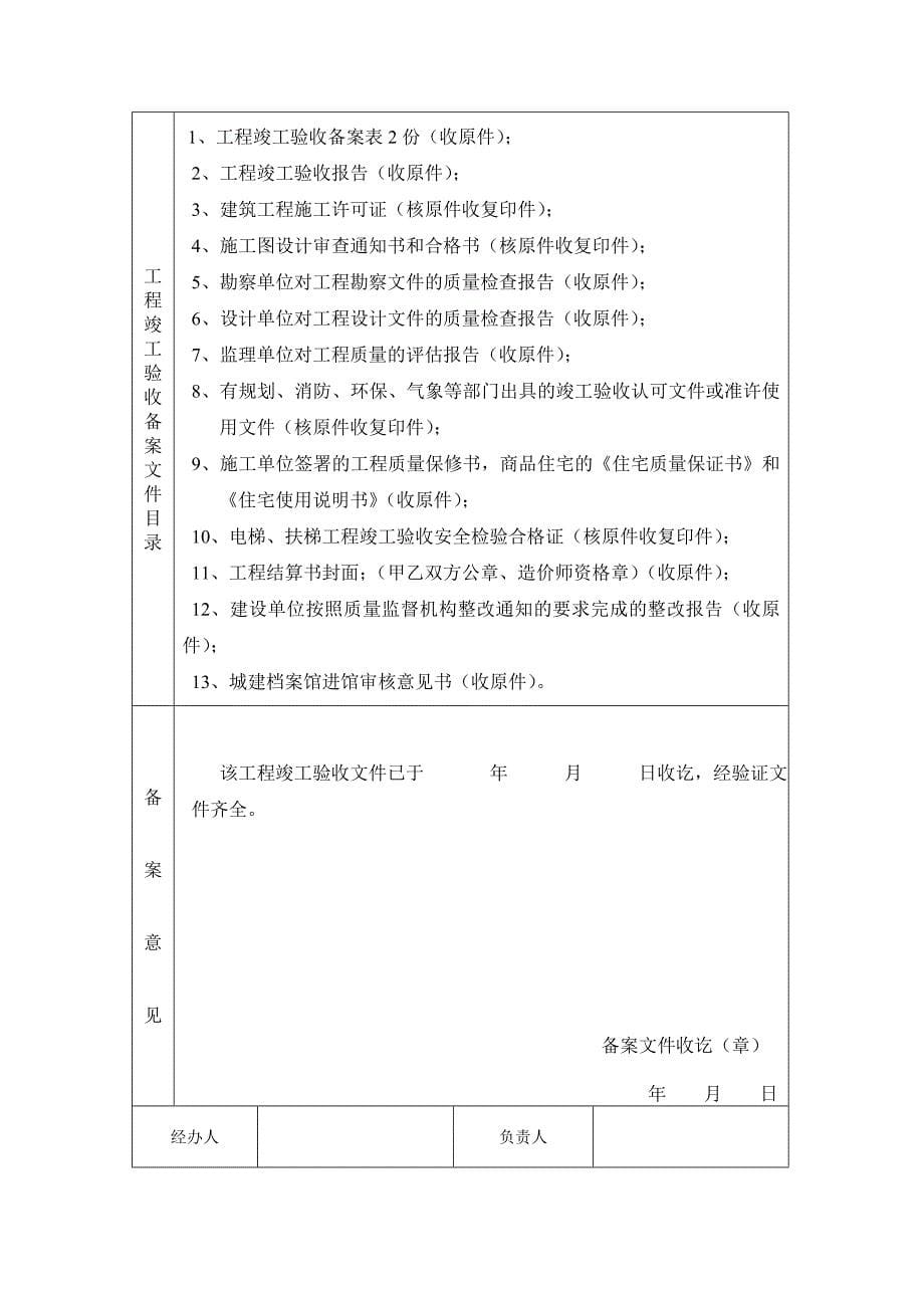 建筑工程竣工验收备案(房屋建筑工程)_第5页