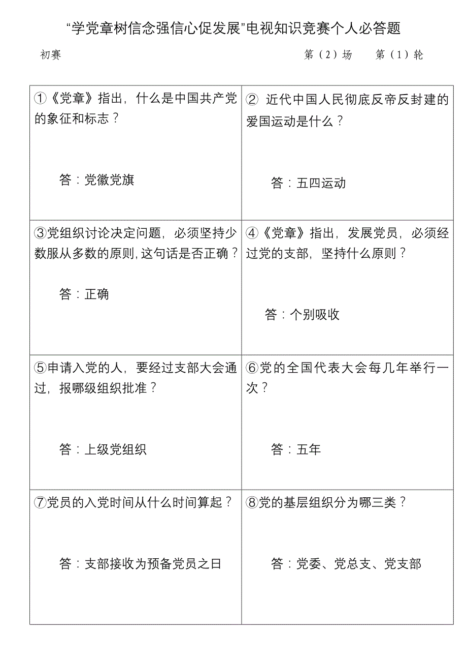 2-1、知识竞赛试题预赛2_第1页