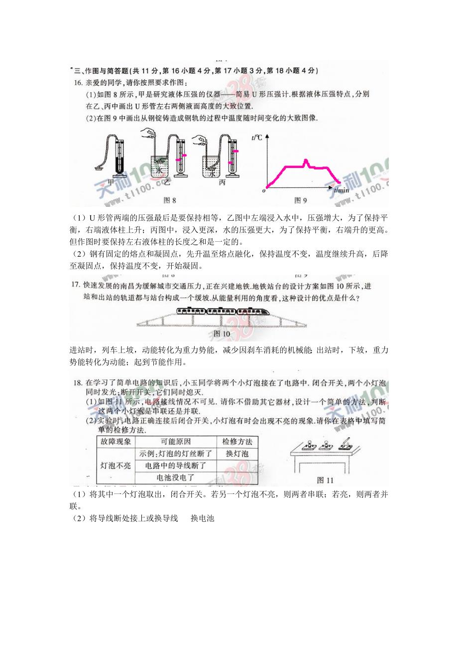 2013年南昌中考物理试卷及答案解析_第4页