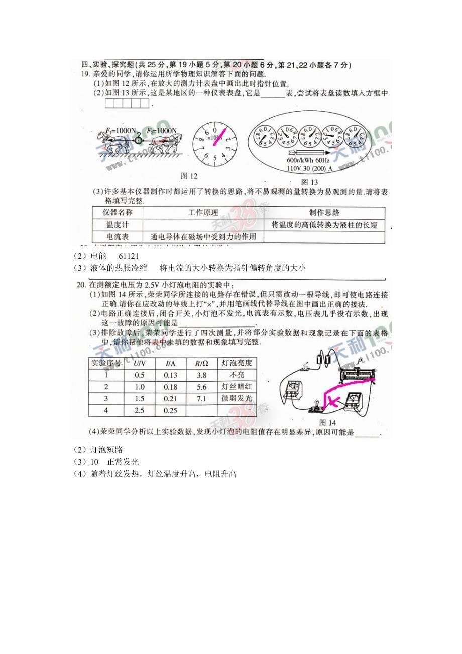 2013年南昌中考物理试卷及答案解析_第5页