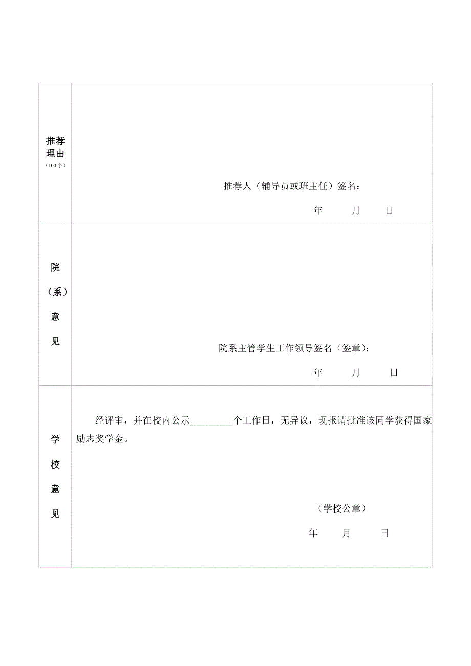 国家励志奖学金申报审批表_第2页