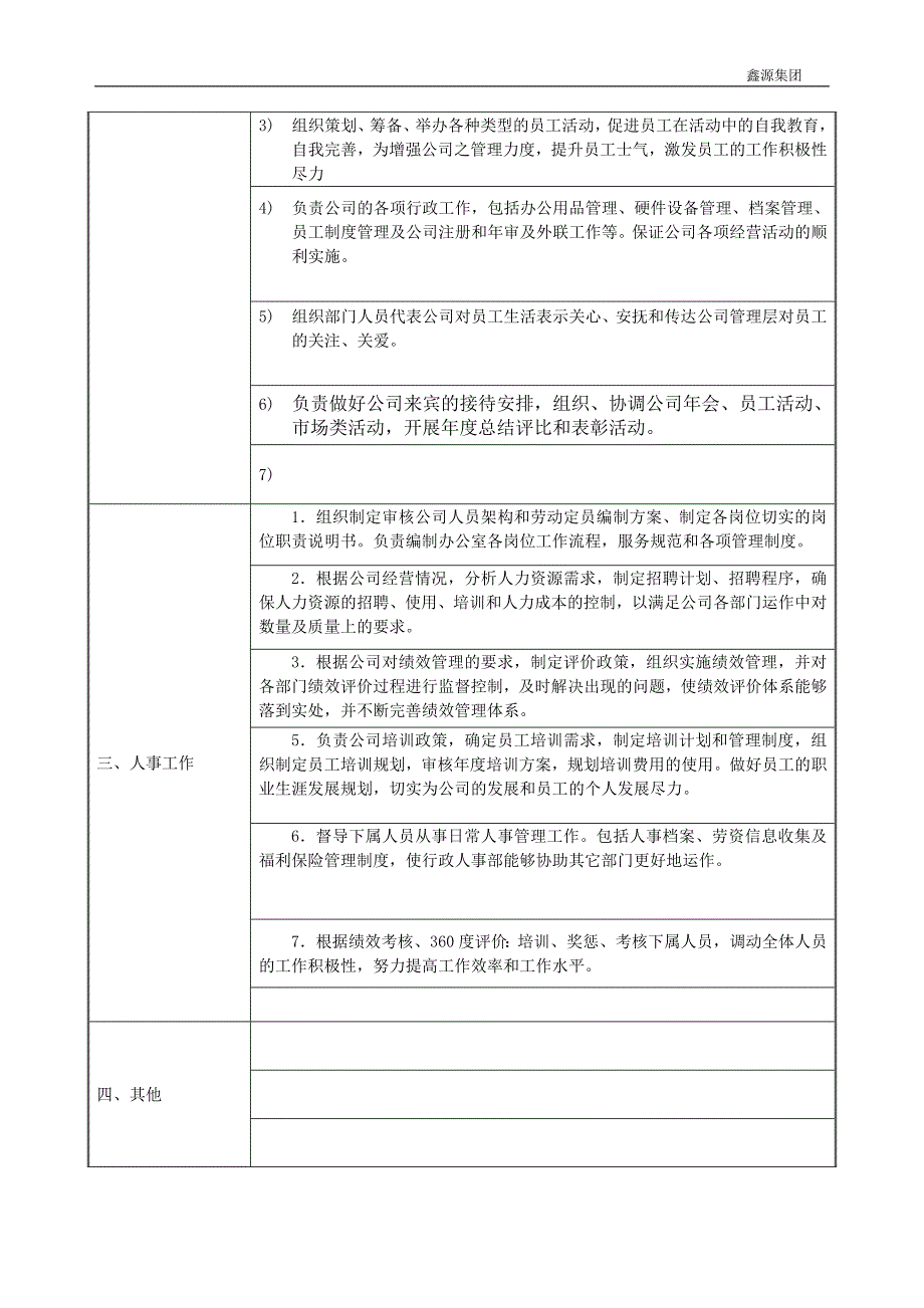 岗位说明书(行政人事经理)_第2页