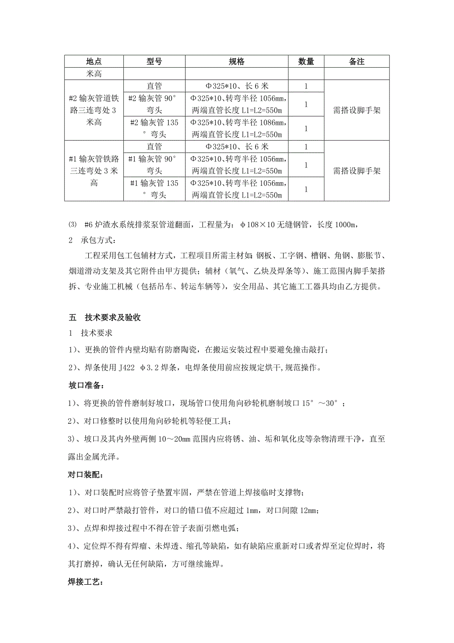 工程询价采购书模板(工艺水管等管道更换)_第2页