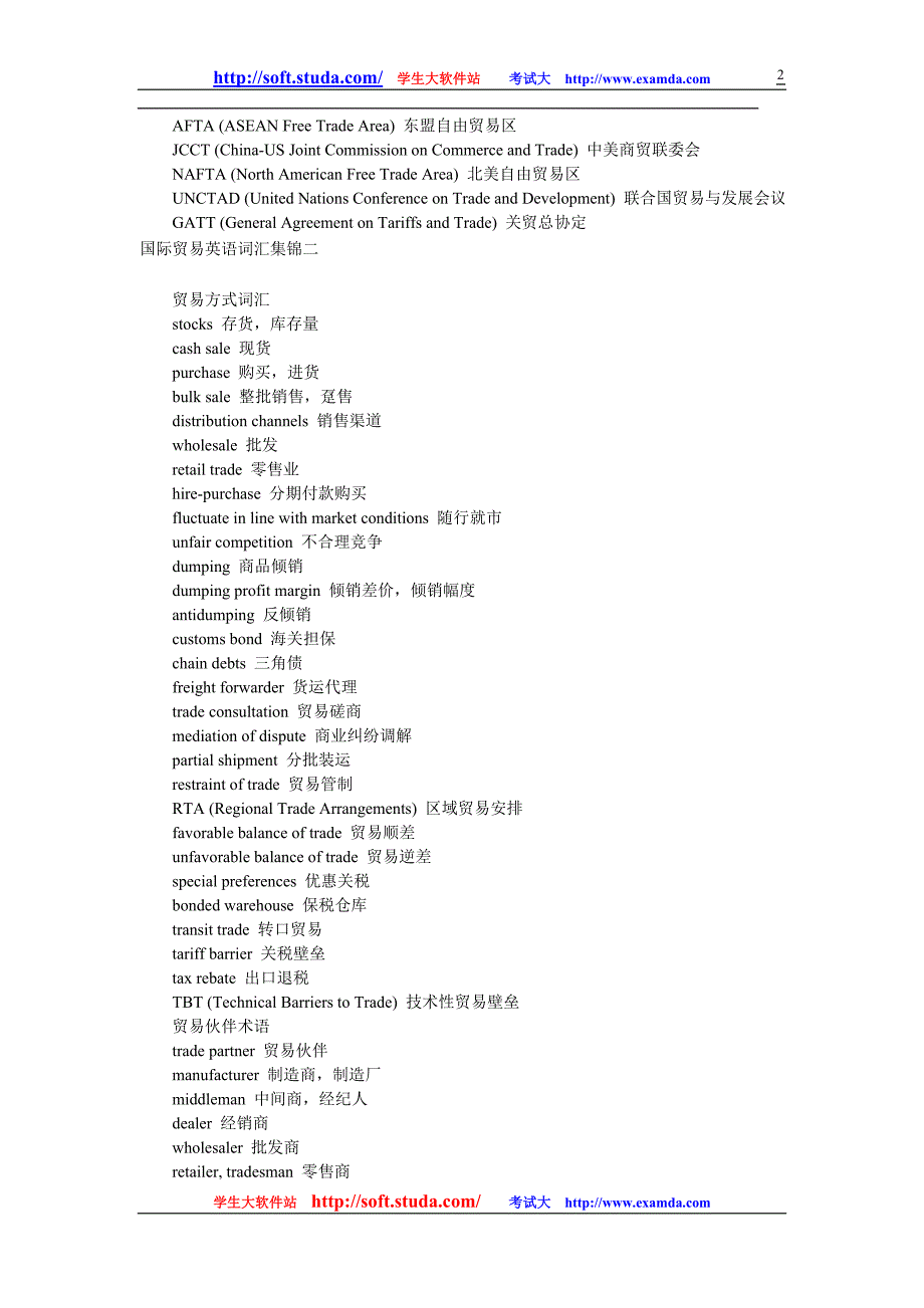 国际贸易英语词汇集锦20882_第2页