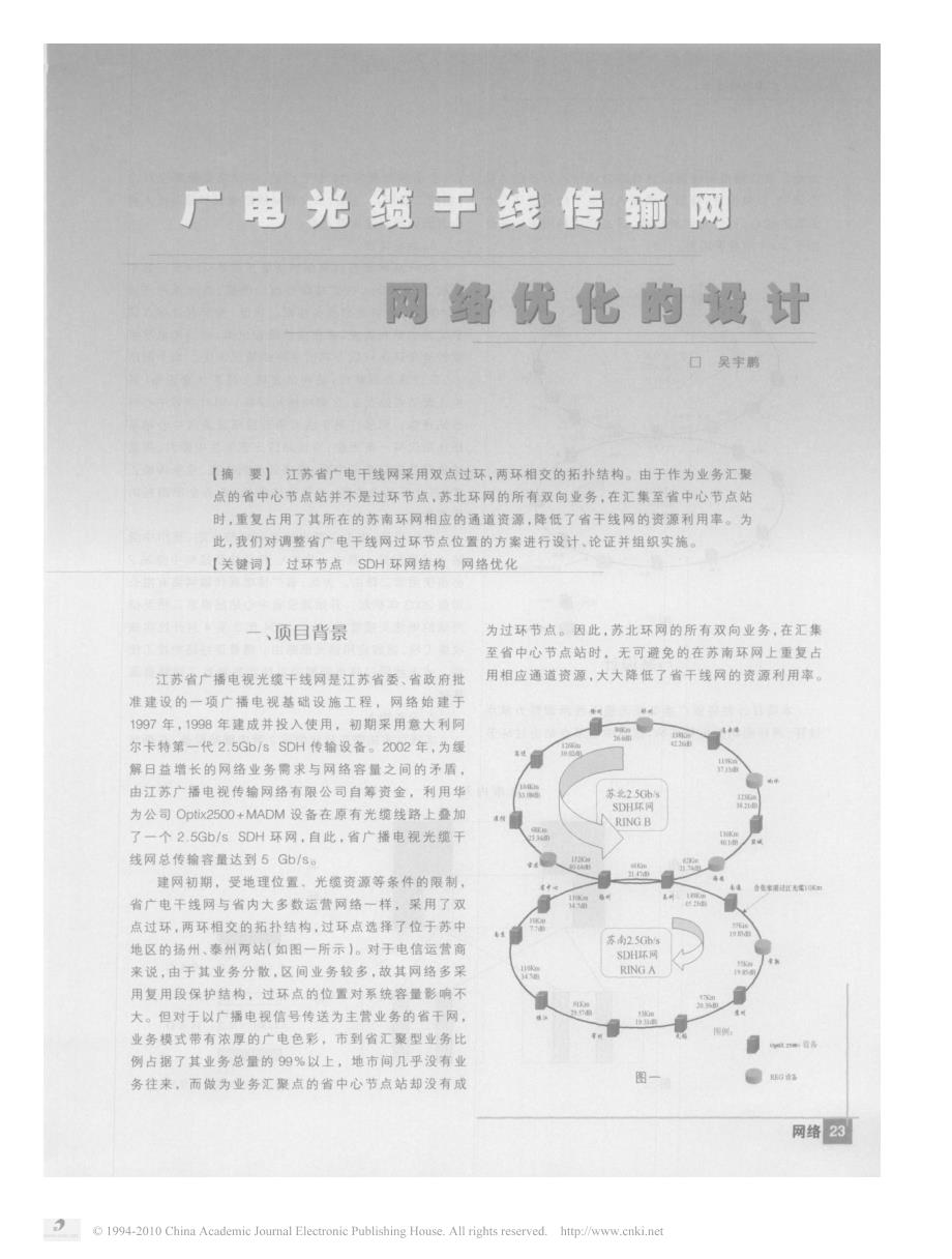 广电光缆干线传输网网络优化的设计_第1页