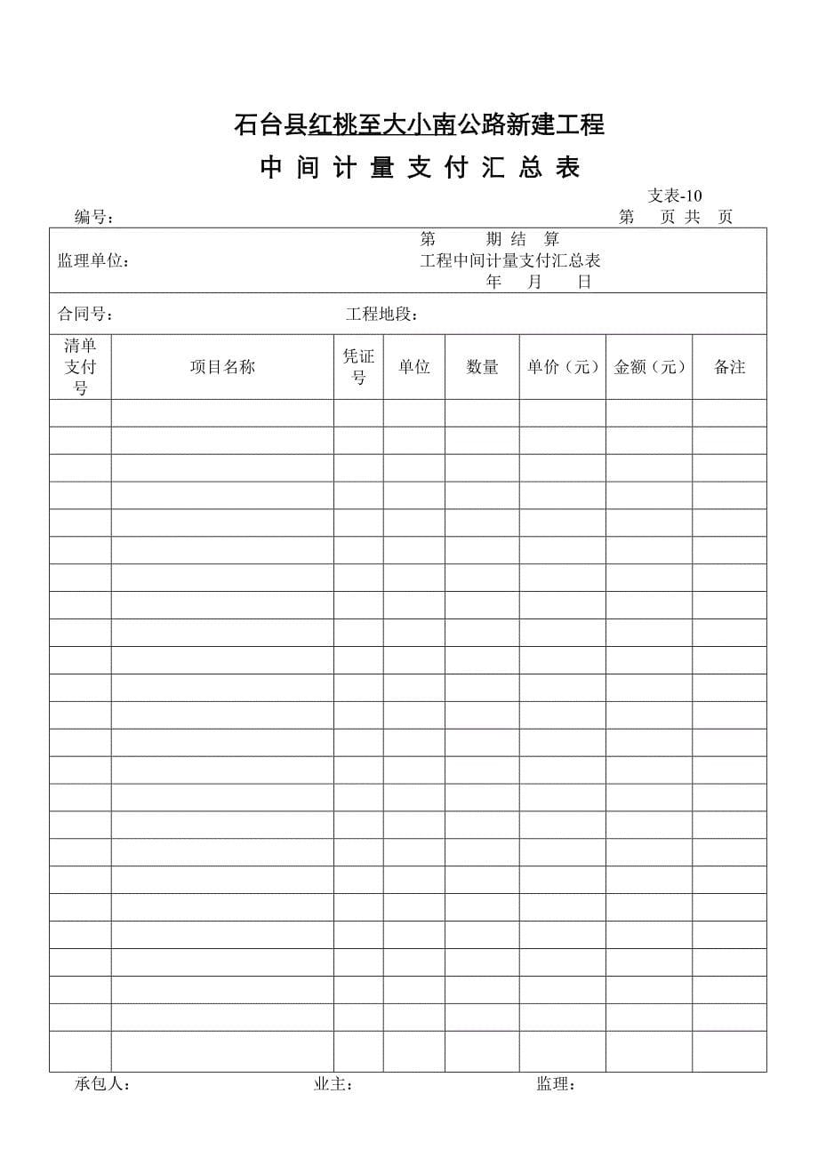 公路改建工程表格_第5页