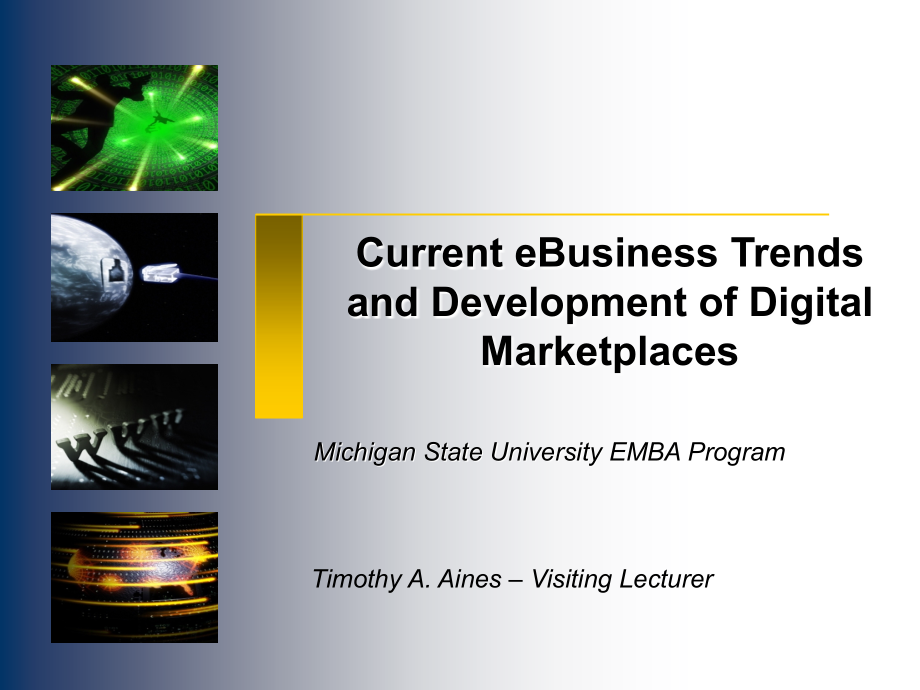 电子商务的发展趋势和目前数字市场Current eBusiness Trends and Development of Digital Marketplaces【国外优秀大学研究报告】_第1页