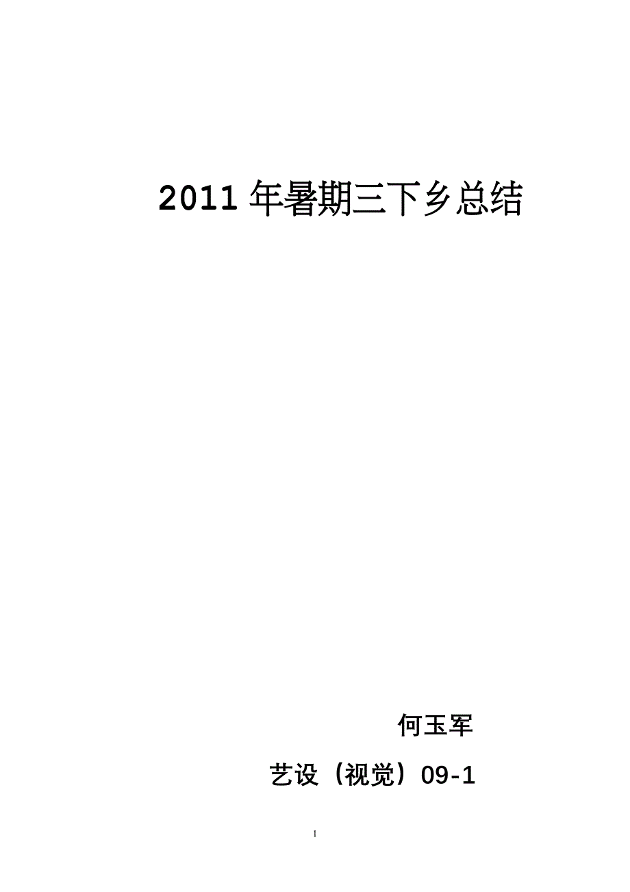 2011年暑期三下乡总结_第1页