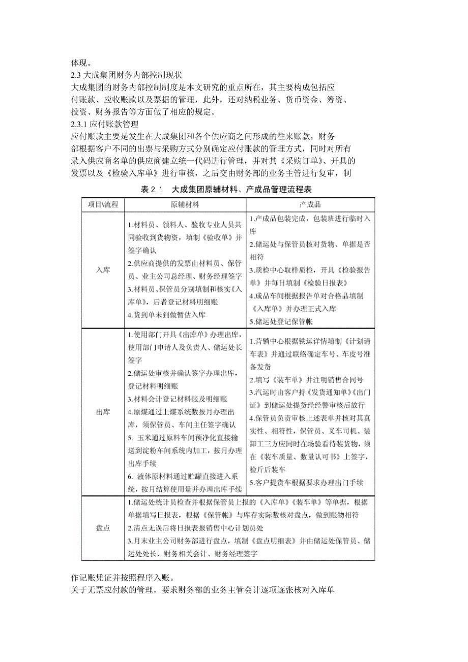 大成生化科技集团财务内部控制_第5页