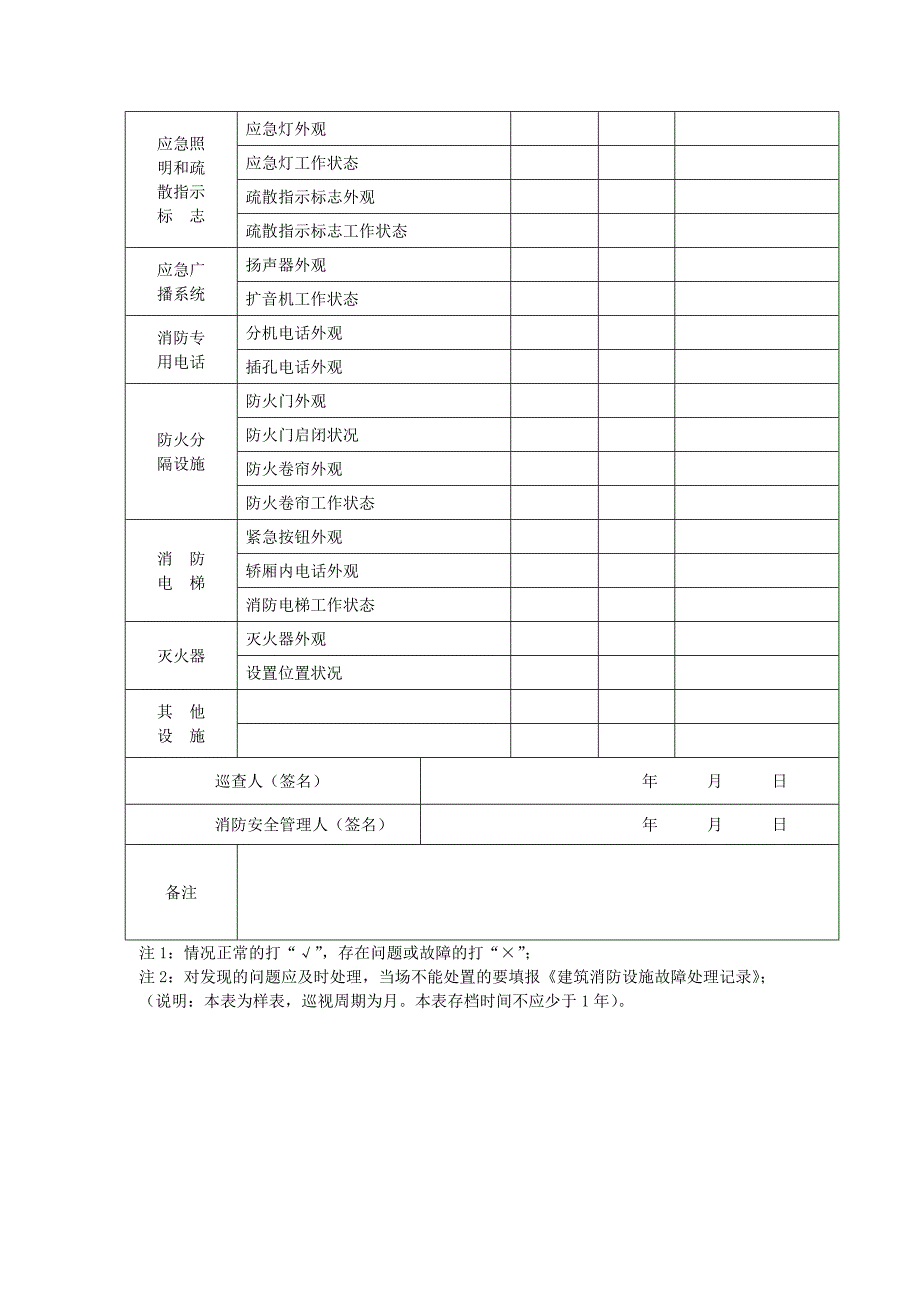 建筑消防设施巡查记录表_第3页