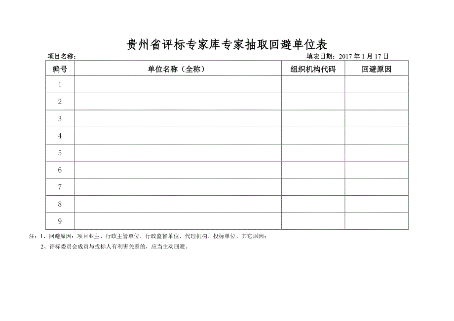 贵州省评标专家库专家抽取登记表_第2页