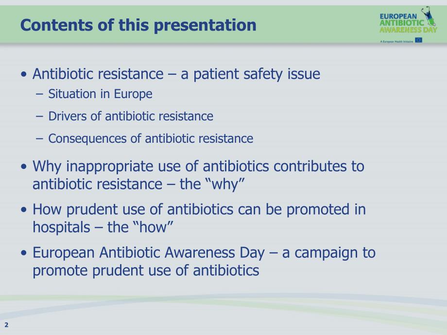 慎重使用抗生素（英文PPT）European Antibiotics Awarness Day_第2页