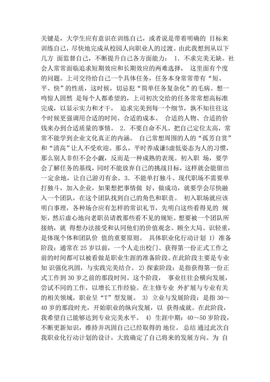 自我职业化行动计划总结_第5页