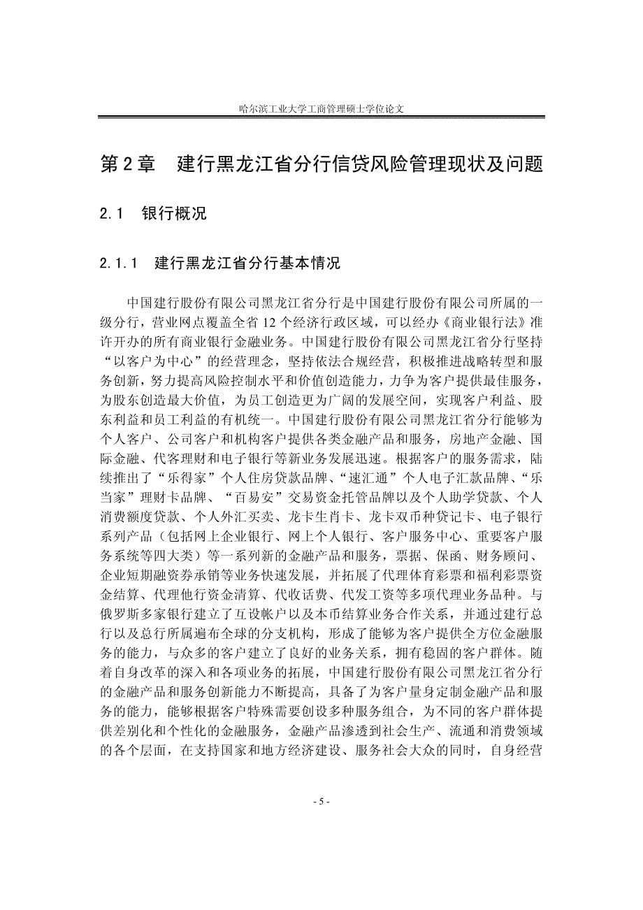 建行黑龙江省分行信贷风险管理研究-new_第5页
