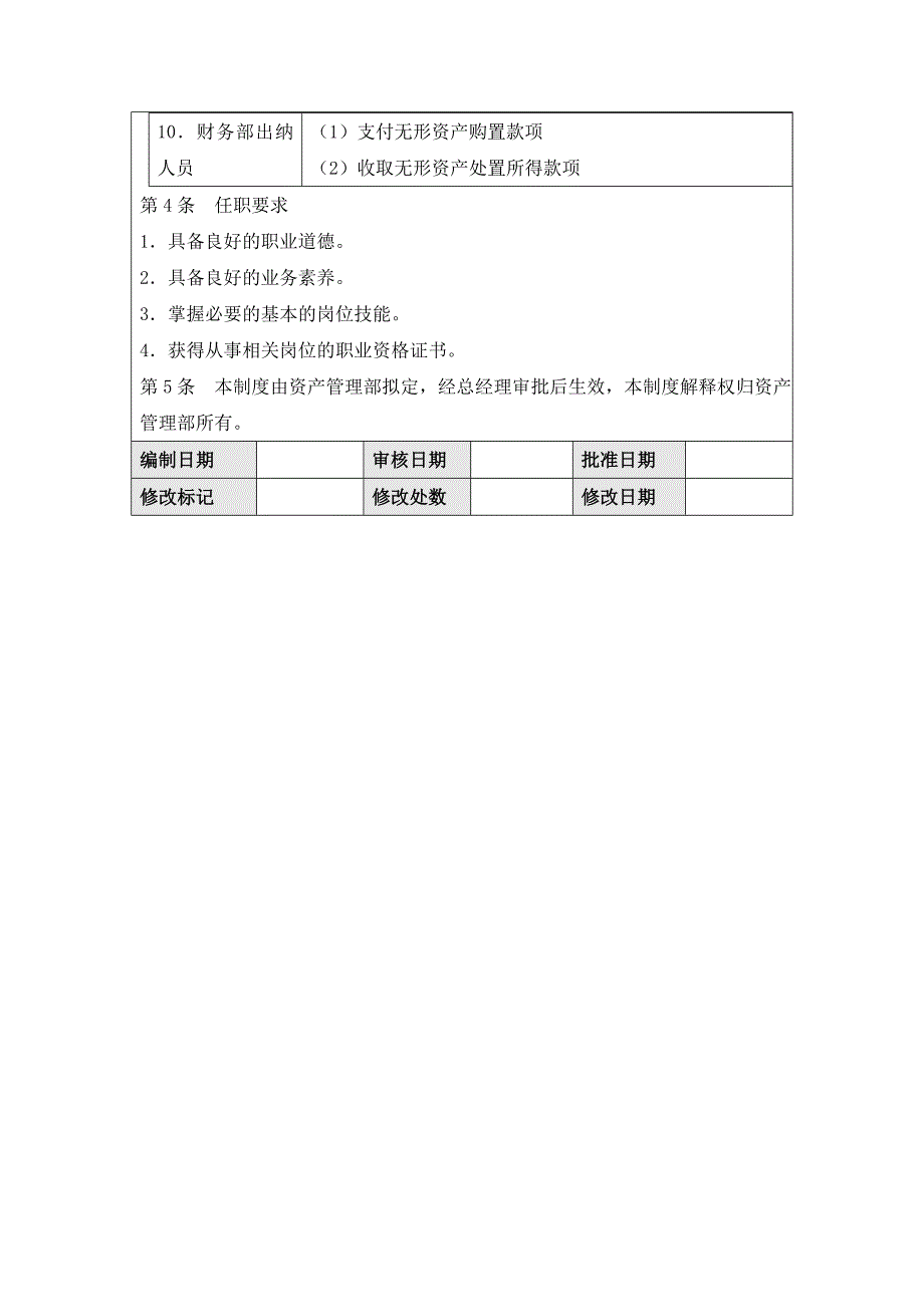 企业内部控制规范手册711无形资产业务岗位责任制度_第3页