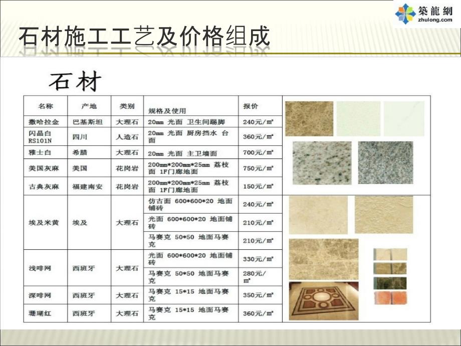 装饰工程各类石材施工工艺及价格组成（大量图片）_第1页
