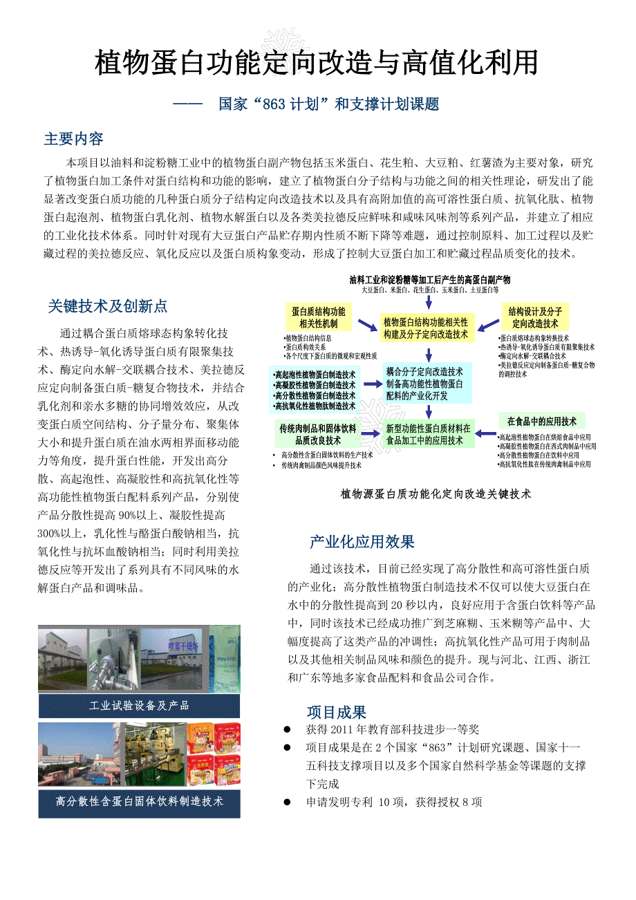 植物蛋白功能定向改造与高值化利用_第1页
