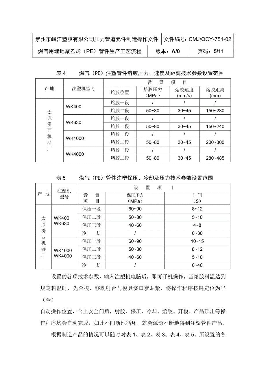 燃气用埋地聚乙烯(PE)管件生产工艺流程_第5页