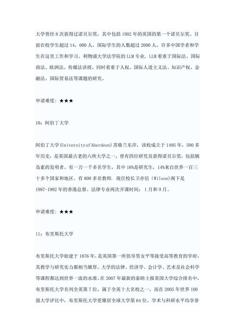 英国法律专业知名院校推荐_第5页