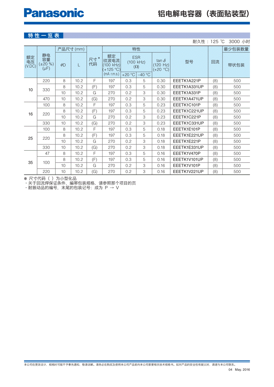 铝电解电容器（表面贴装型）_第2页