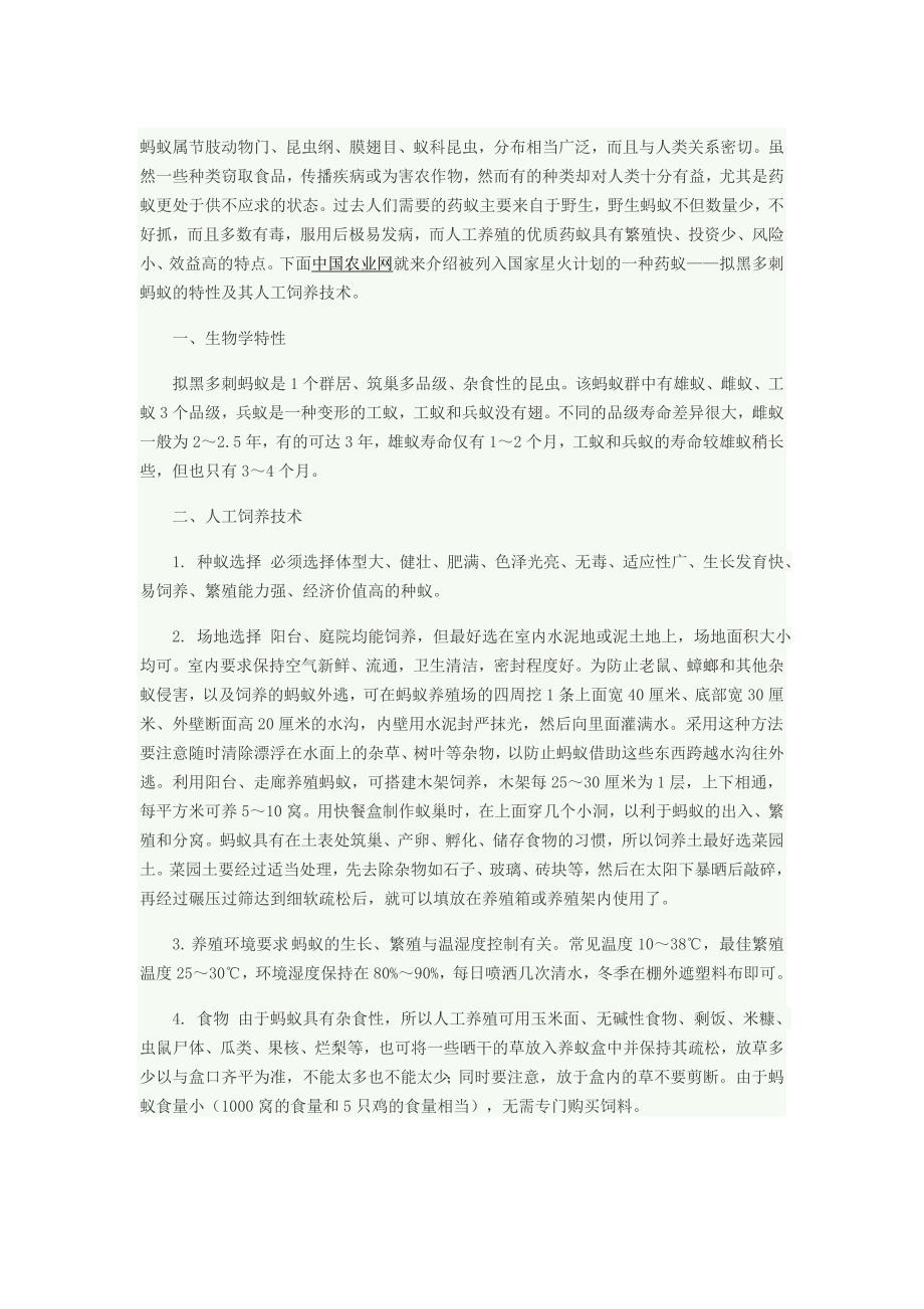 人工药蚂蚁养殖技术_第1页