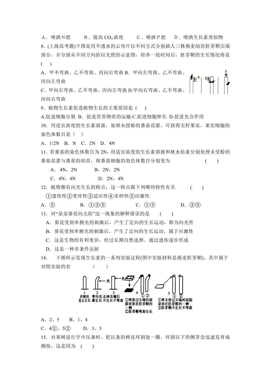 2011高考生物一轮复习学案——植物激素调节_第2页