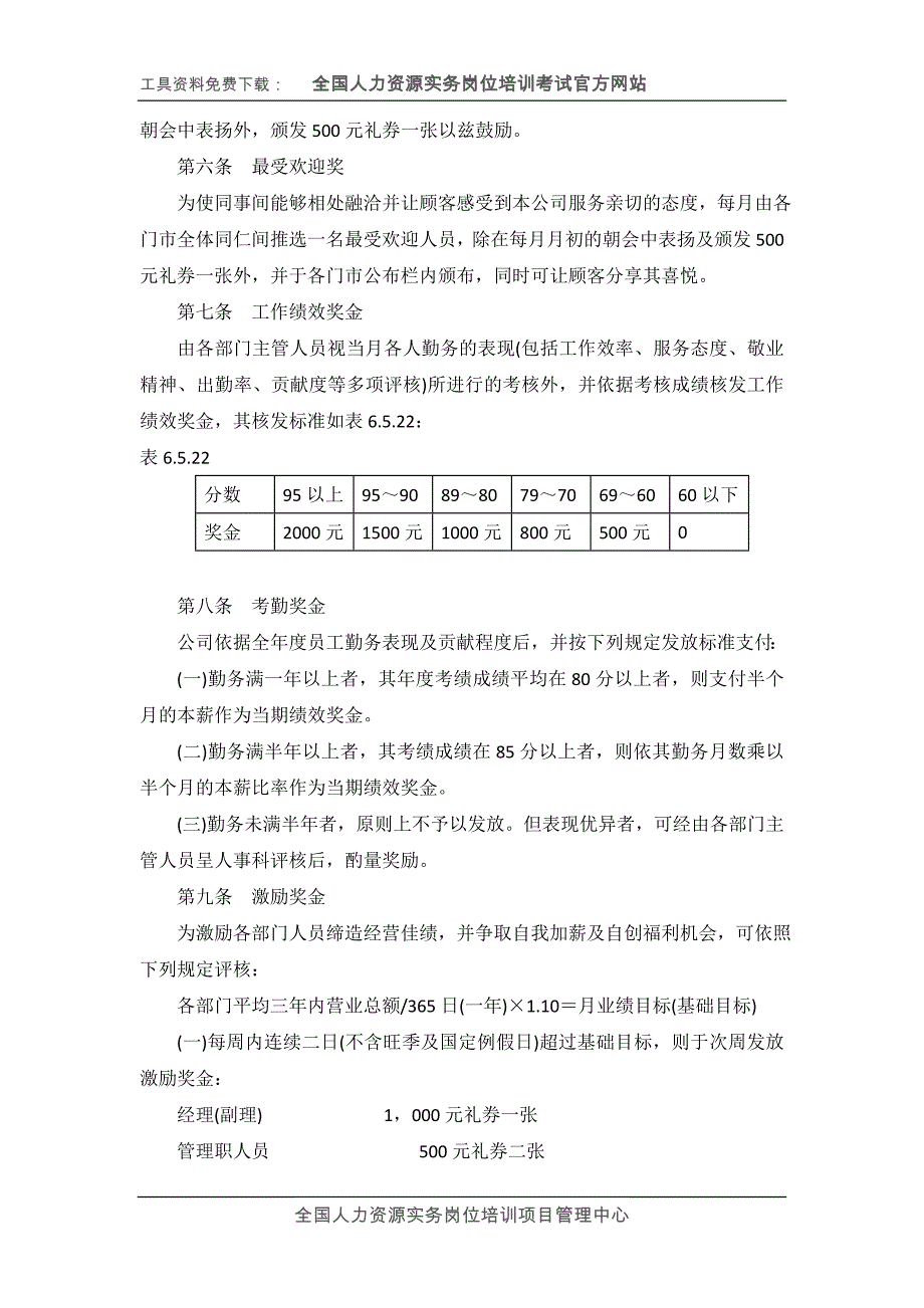 餐饮业奖金制度25144_第2页