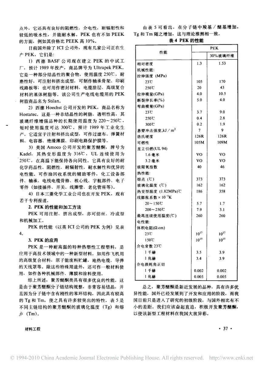 新型工程塑料聚芳醚酮的发展和应用_第4页