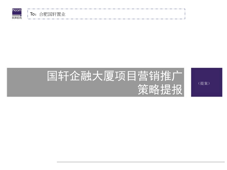 合肥国轩企融大厦项目营销推广策略提报_第1页