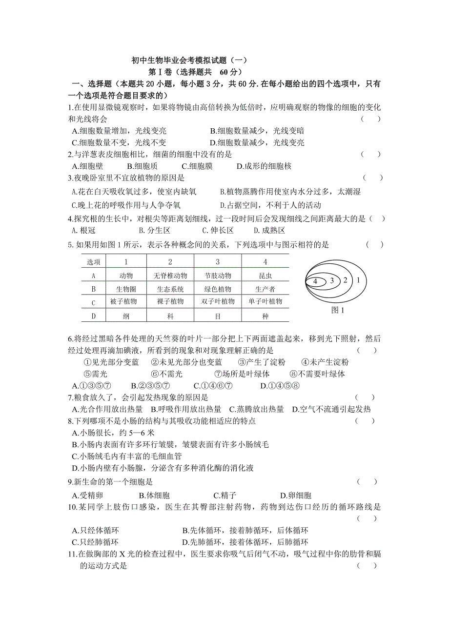 生物会考升学考试_第1页