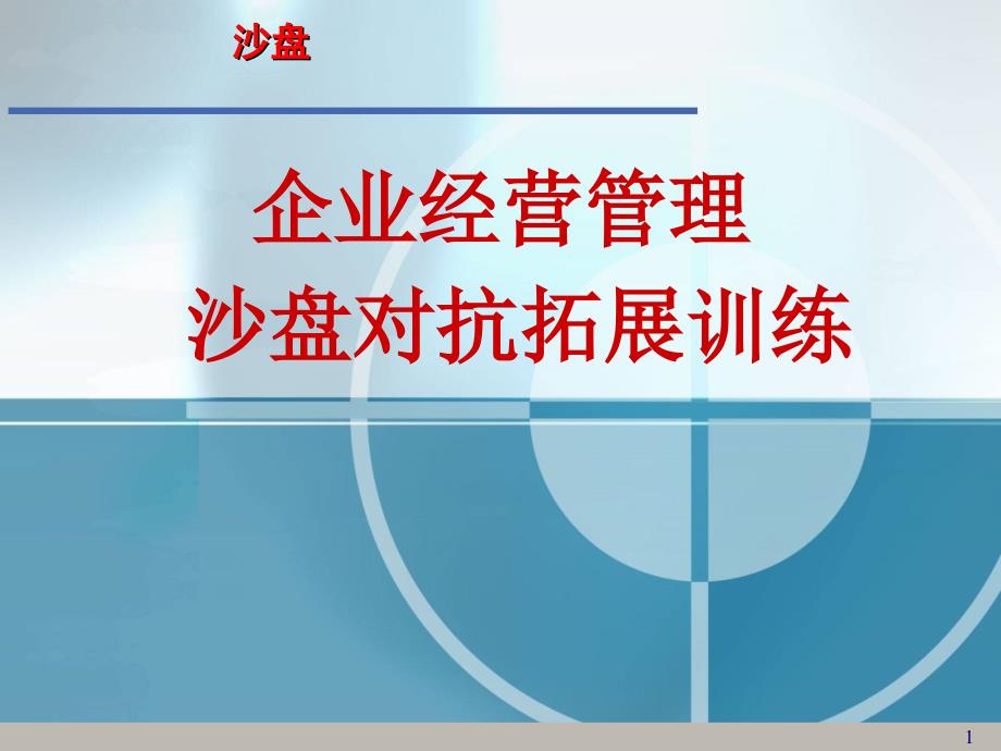 企业经营管理沙盘演练实训_第1页